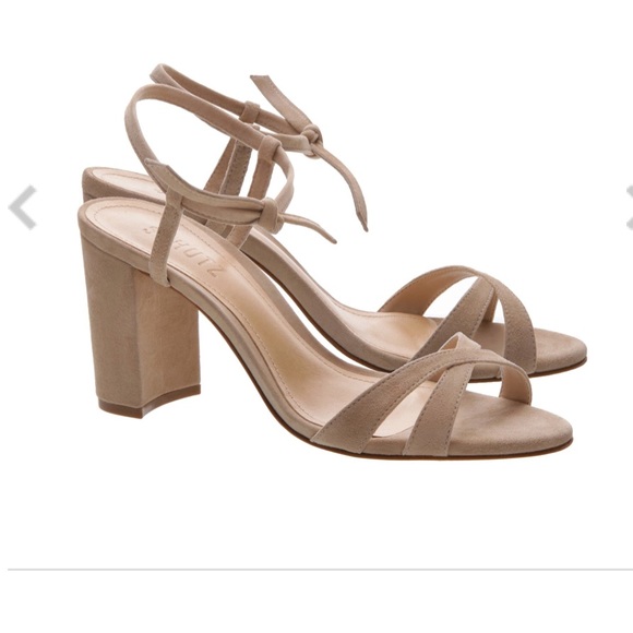 nude suede sandals